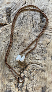 Simply Beautiful - Baroque Pearl & Pyrite Lariat necklace